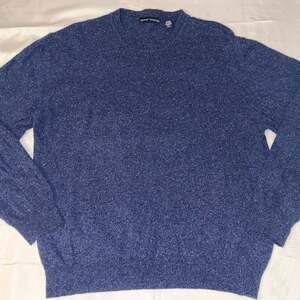 Grant Thomas Wool/Silk/Angora Blue Speckled Sweater Made In Italy Unisex Large
